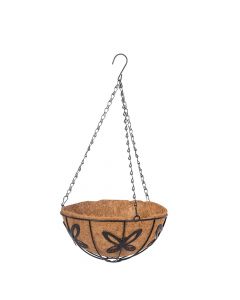 Metal Butterfly Hanging Plant Basket with Coconut Inlay